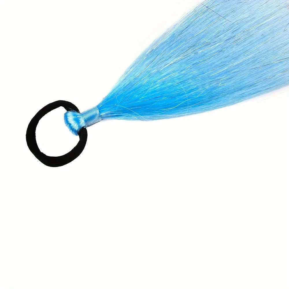 Bunte Ombre Haarverlängerungen/ Zopf / Pferdeschwanz mit Haargummi – Haarsträhnen für Frauen und Mädchen